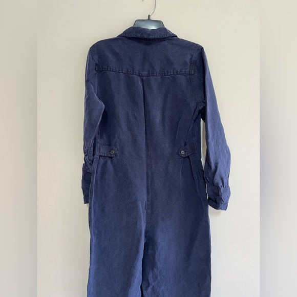 Marine Layer Linen Charlie Utility Jumpsuit in Black Iris Dark Blue, M - Picture 5 of 12